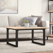 Mesa de centro estrutura em O 80x80x45 cm pinho e aço