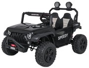 Jipe elétrico para Crianças 2 Lugares 24V 4x4 PASSION 4x4 Off-Road Rodas Espuma EVA, Assento couro ecológico Preto