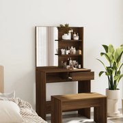 vidaXL Toucador com espelho 74,5x40x141 cm cor carvalho castanho