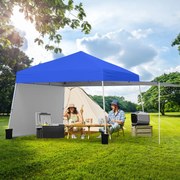 Tenda Pop up, jardim, feiras, eventos 430 x 280 cm (COM TOLDO) com 2 paredes laterais conversíveis, 2 alturas ajustáveis, bolsa de transporte, Azul