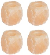vidaXL Suportes de vela de pedra de sal Rosa Sal de Rocha
