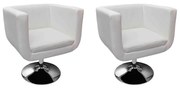 vidaXL Cadeiras de bar 2 pcs couro artificial branco