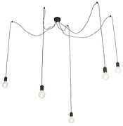 Candeeiro de suspensão design preto 5 luzes - Cavalux Moderno