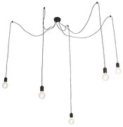 Candeeiro suspenso design preto 5 luzes - Cavalux Moderno