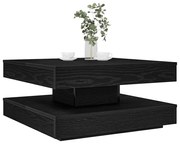 vidaXL Mesa de centro rotativa a 360 graus 70x70x34,5 cm preto
