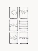 Copos em borosilicato artesanais Deco' Clear, conjunto de 6