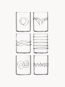 Copos em vidro de borossilicato artesanais Deco' Clear, conjunto de 6