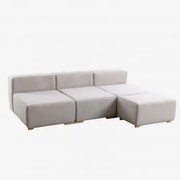 Sofá Modular Chaise Longue De 4 Peças Robert Creme Bege - Sklum