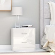 vidaXL Mesa de cabeceira derivados de madeira branco brilhante