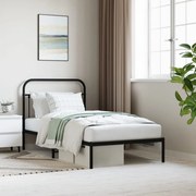 vidaXL Estrutura de cama com cabeceira 100x190 cm metal preto