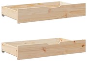 vidaXL Gavetas para cama com rodas 2 pcs 95x55x17 cm pinho maciço