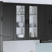 vidaXL Armário de cozinha suspenso com porta Preto 80 x 31 x 100 cm