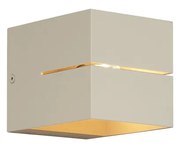 Candeeiro de Parede Moderno Bege Quadrado G9 - Transfer Moderno