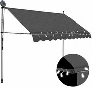 vidaXL Toldo retrátil manual com LED 250 cm antracite