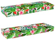 vidaXL Almofadas para banco de palete 2 pçs Selva Tropical 120 x 40 x 8 cm, tecido Oxford.