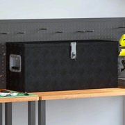 vidaXL Caixa de alumínio 70x24x42 cm trapezoidal prateado