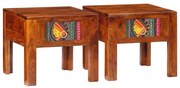 Mesa de cabeceira 2 pcs 40x40x36 cm madeira de acácia maciça