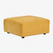 Puff Quadrado 85x85 Cm Bruna Chenille Mostarda - Sklum