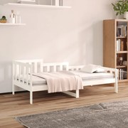 Sofá-cama 80x200 cm madeira de pinho maciça branco