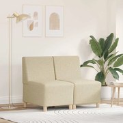vidaXL Cadeira de Sofá Cinza Claro 55 cm em Tecido 2 pcs Creme