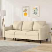 vidaXL Sofá de 3 lugares tecido 180 cm cor creme
