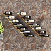 vidaXL Garrafeira de parede para 7 garrafas metal dourado