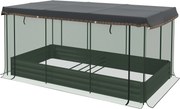 Outsunny Canteiro elevado com rede de proteção contra pássaros e proteção solar, Estrutura metálica, 230x110x110 cm, Cinza/Verde/Preto | Aosom Portugal