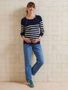 Camisola marinheiro com aberturas raglã, de grávida e amamentação  marinho