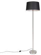 Candeeiro de pé moderno em aço com cúpula preta 45 cm - Simplo Moderno