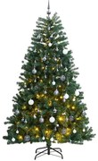 vidaXL Árvore Natal artificial articulada c/ 300 luzes LED+bolas 210cm