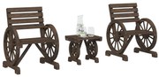 3 pcs conjunto lounge de jardim madeira de abeto maciça