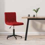 vidaXL Cadeira de escritório giratória veludo vermelho tinto