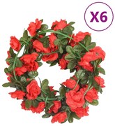 vidaXL Grinaldas de flores de Natal 6 pcs 240 cm vermelho
