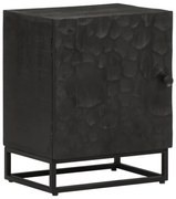 vidaXL Mesa de cabeceira 40x30x50 cm mangueira maciça/ferro preto