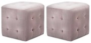 vidaXL Mesas de cabeceira 2 pcs 30x30x30 cm veludo rosa