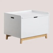 Baú De Brinquedos Em Mdf E Madeira De Pinho Tom Kids Branco - Sklum