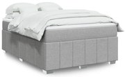 vidaXL Cama com molas/colchão 160x200 cm tecido cinzento-claro