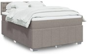 Cama com molas/colchão 140x190 cm tecido castanho-acinzentado