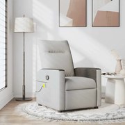 vidaXL Cadeira de massagem reclinável tecido cinzento
