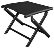 vidaXL Apoio p/ pés dobrável alumínio e textilene preto