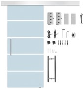 HOMCOM Porta Correr Vidro Trilho 102,5x205 cm Translúcida | Aosom Portugal