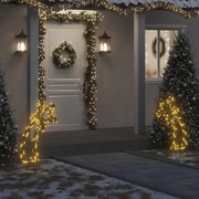 vidaXL Decoração de Natal meteoro c/ luz e estacas 115 luzes LED 85 cm