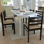 Cadeiras de jantar 6 pcs madeira maciça e veludo castanho