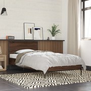 vidaXL Estrutura de cama derivados de madeira/metal carvalho castanho