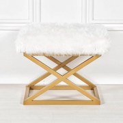 Pouffe Capraz – Gold White – 50 cm x 42 cm x 40 cm