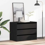 vidaXL Chest of Drawers de Canto em Carvalho Preto 80x41x58 cm Madeira Engenharia
