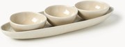 Taças para molhos artesanais de forma orgânica Macey com tabuleiro de servir, conjunto de 4