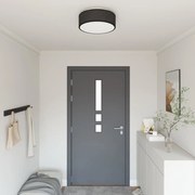 vidaXL Lâmpada de teto com holofotes Preto 38 x 38 x 13,5 cm tecido