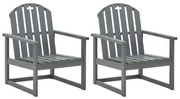 vidaXL Cadeirões de jardim 2 pcs madeira de acácia maciça cinzento