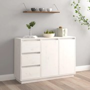 vidaXL Aparador 111x34x75 cm madeira de pinho maciça branco